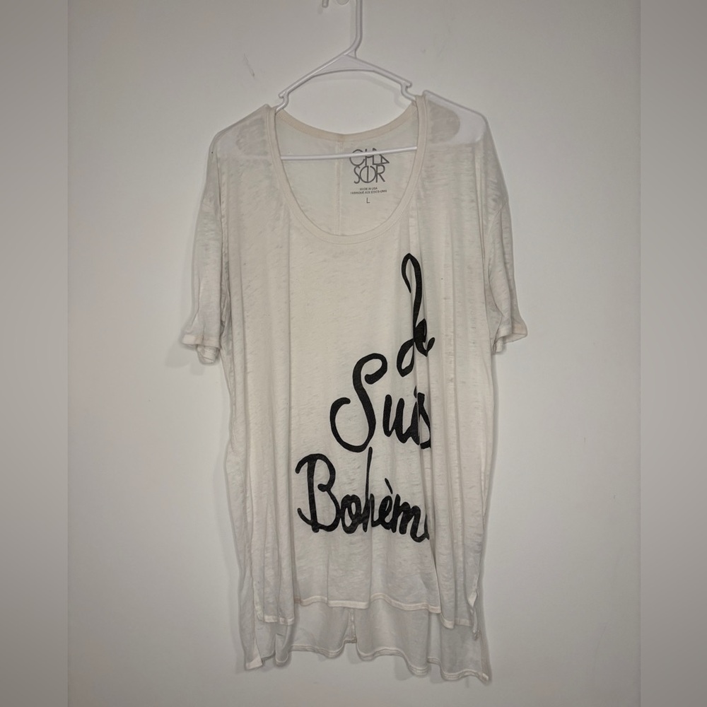 Chaser Je Suis Boheme Oversized Graphic T-shirt Boho Minimalist French Chic